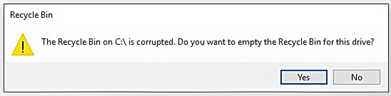 The Recycle Bin on C Is Corrupted Error