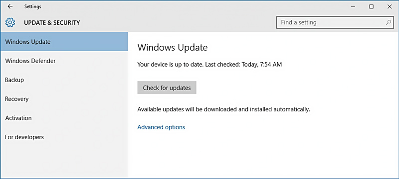 Windows Check for Updates