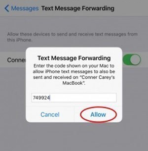 Code On Mac For Text Message Forwarding