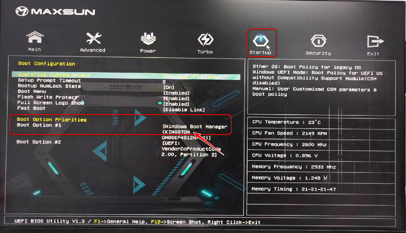 Bios Change Priority