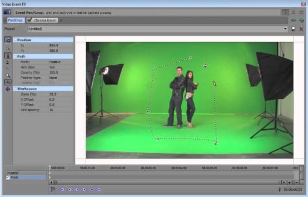 can sony vegas pro 9 use a green screen