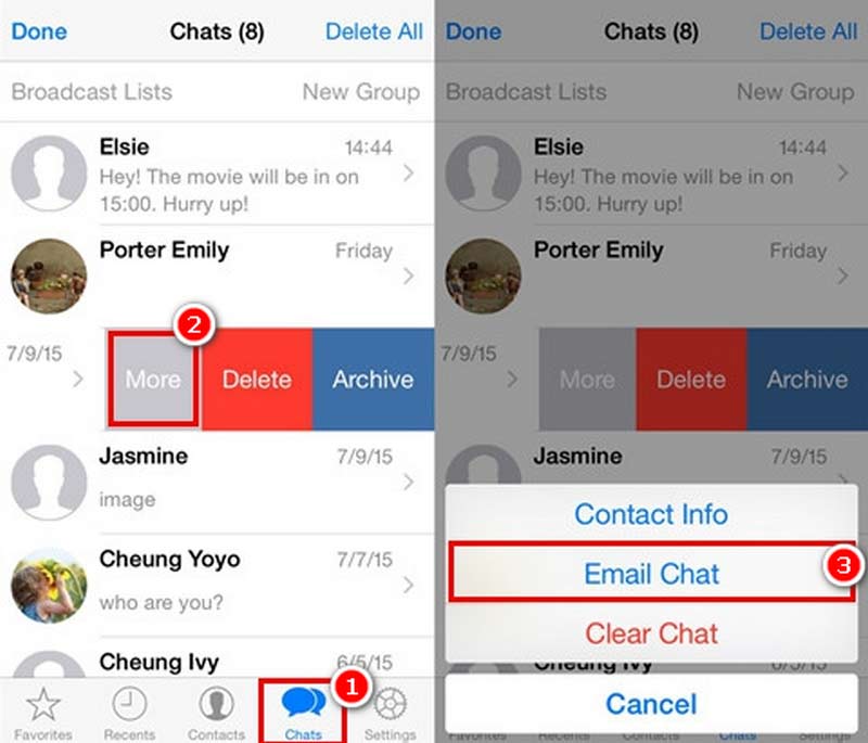 Find Email Chat on Whatsapp