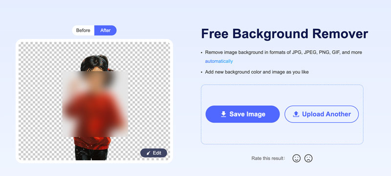 Transparent pfp Online Aiseesoft Free BG Remover