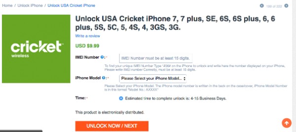 cricket network unlock code