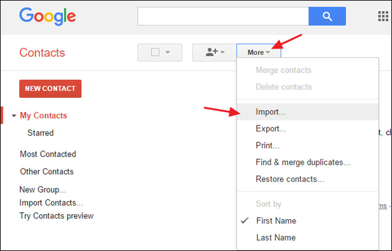Google Contacts Import from CSV