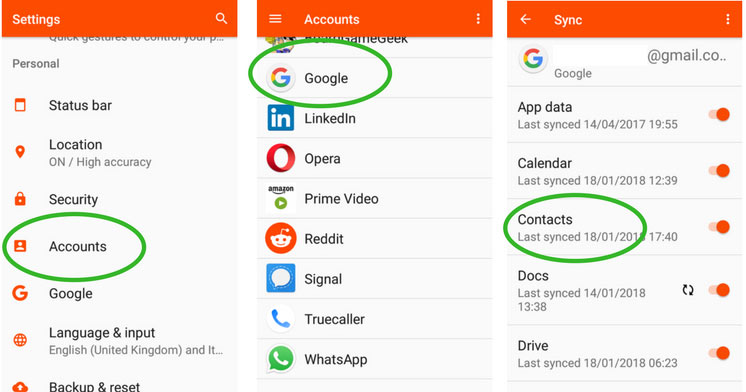Sync Whatsapp Contacts from Google Account