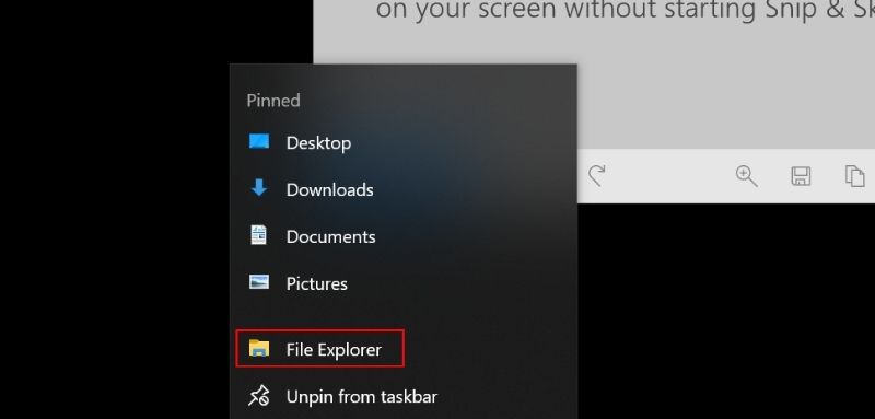 Click The File Explorer