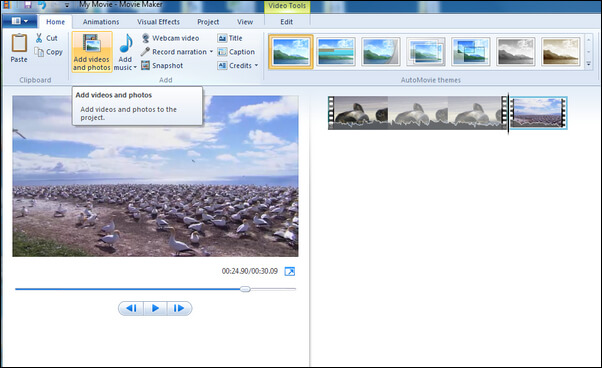 windows movie maker how to extract audio from video