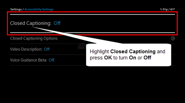 how to turn off closed captioning in vlc media player