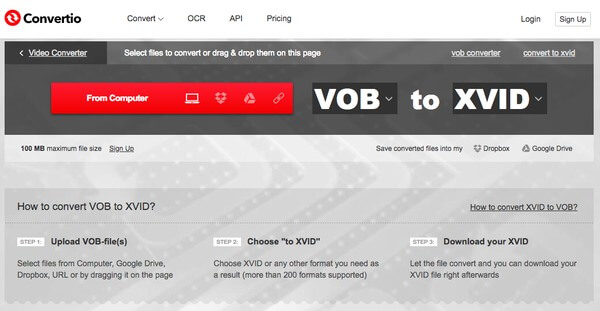 online vob file converter