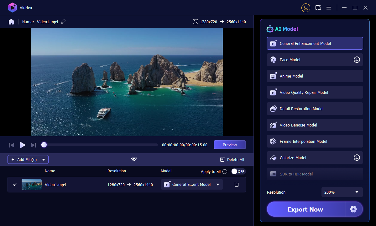 VidHex Choose AI Model