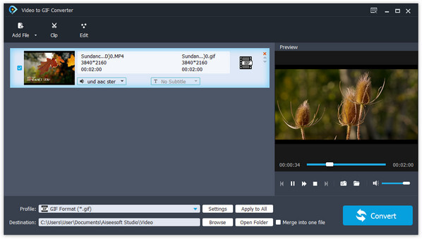 GIF to Video Converter: Convert GIF to MP4/MOV/AVI/WMV/MPG Video