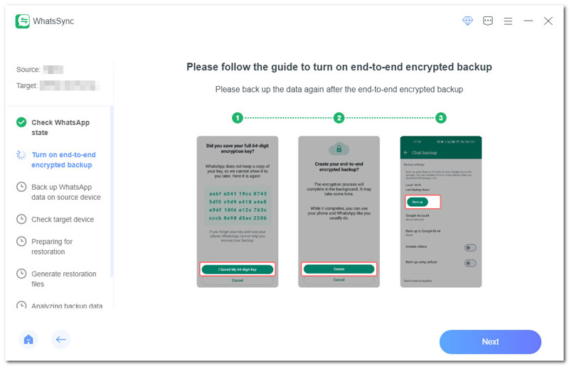 Back Up Data Again After End to End Encrypted Backup