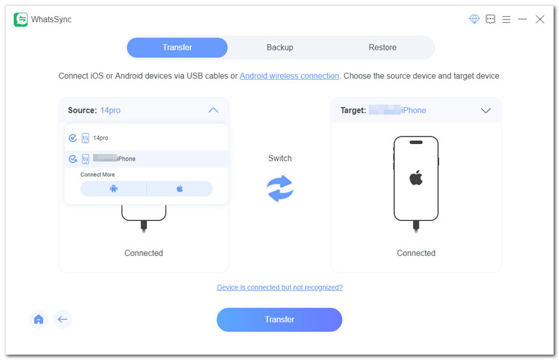 Choose Target Source Devices