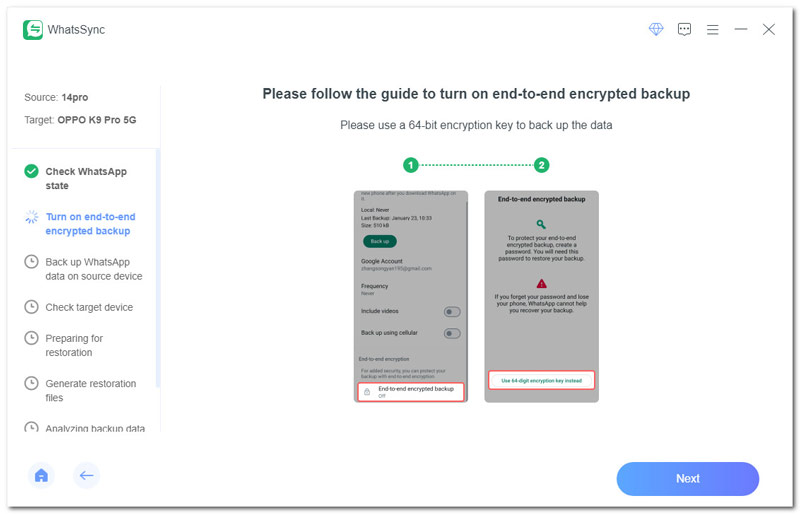 Choose Use 64 Digit Encryption Key