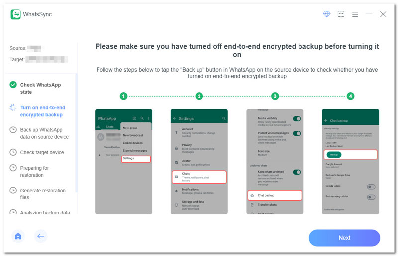 Turn off End to End Backup in Whatsapp