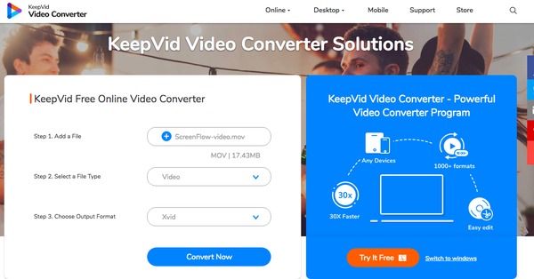 convert mp4 to xvid format