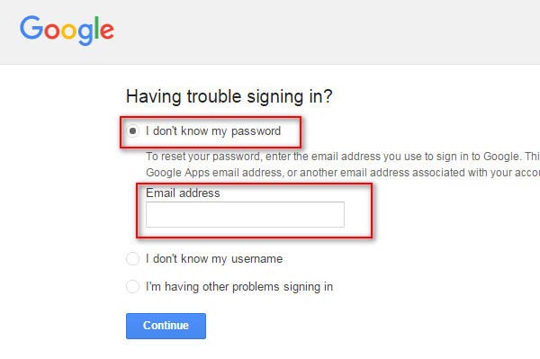 retrieve messages from google account